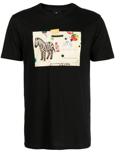 Ps By Paul Smith Zebra Card T恤 In Nero