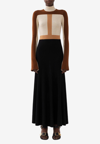 Chloé Flared Maxi Dress Multicolor Size M 100% Wool In Multicolor