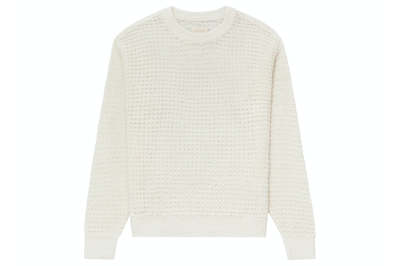 Pre-owned Aimé Leon Dore Aime Leon Dore Loose Knit Waffle Crewneck Sweater White