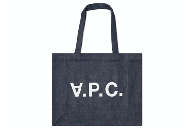 Pre-owned Apc A.p.c. Shopping Daniel Tote Bag Dark Indigo