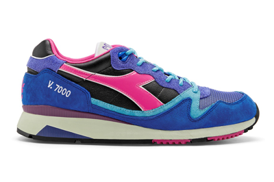Pre-owned Diadora V7000 Costs Coral Pink In Royal/purple/coral