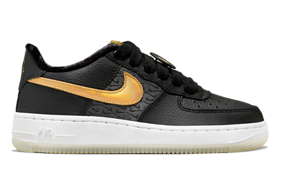 Pre-owned Nike Air Force 1 Low Lv8 50th Anniversary Of Hip-hop: Bronx Origins (gs) In Black/metallic Gold/white