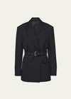 PRADA GABARDINE BELTED BLAZER