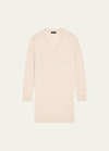 THEORY WOOL-CASHMERE SHORT DONEGAL SWEATER DRESS