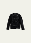 Totême Sheep Shearling Clasp Single-breasted Teddy Jacket In Blackdamaged