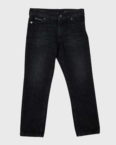 DOLCE & GABBANA BOY'S DNA 5-POCKET STRETCH DENIM JEANS