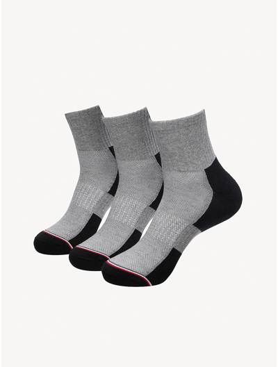Tommy Hilfiger Quarter Top Sock 3 In Black/grey
