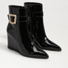 Sam Edelman Weslie Pointed Toe Wedge Bootie In Black