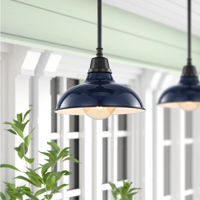 Jonathan Y Jasper 12.25" 1-light Farmhouse Industrial Indoor/outdoor Iron Led Pendant