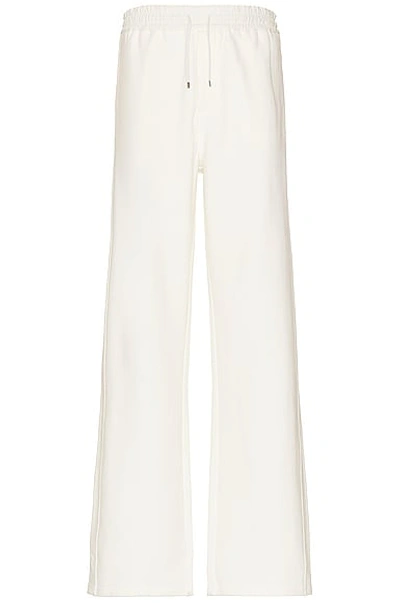 Saint Laurent Drawstring Cotton Track Pants In Biancospino