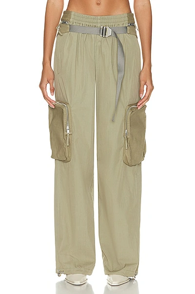 Dion Lee Green Straight-leg Zip Pocket Trousers