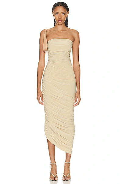Norma Kamali Strapless Diana Gown In Sand