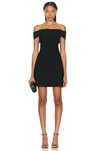 Staud Artistry Off The Shoulder Mini Dress In Black