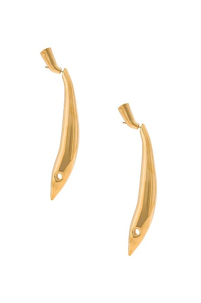 Bottega Veneta Long Earrings In Yellow Gold