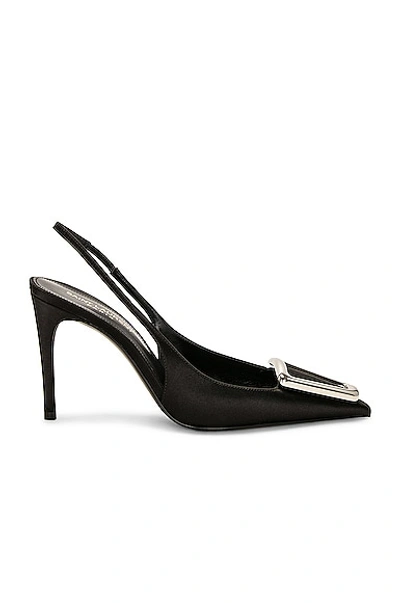 Saint Laurent Women's Avenue Slingback Pumps In Patent Leather In Black