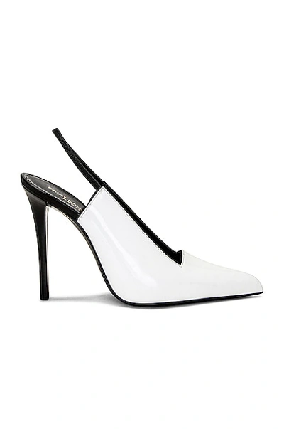 Saint Laurent Raven 110 Leather Slingback Pumps In Black