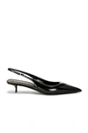 Saint Laurent Cherish Crystal-embellished Glossed-leather Slingback Pumps In Nero