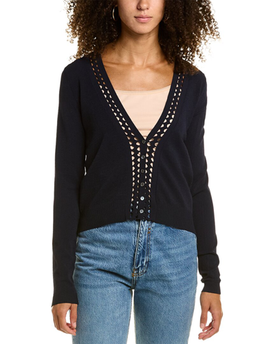 Autumn Cashmere Ric Rac Cardigan In Blue