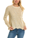 AUTUMN CASHMERE COTTON BY AUTUMN CASHMERE TWEED DISTRESSED SCALLOP EDGE SWEATER