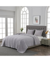 Melange Mélange Home Classic Vintage Stonewashed Cotton Quilt Set In Grey