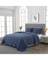 Melange Mélange Home Classic Vintage Stonewashed Cotton Quilt Set In Blue