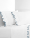 MELANGE HOME MÉLANGE HOME 300TC PERCALE COTTON DOUBLE SCALLOPED EMBROIDERED SHEET SET
