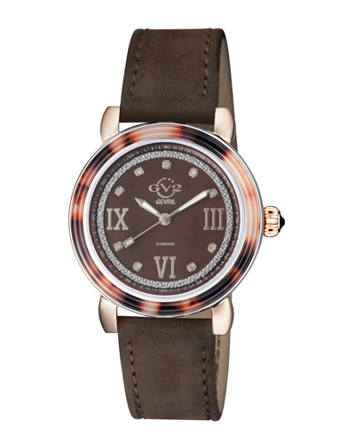 Gv2 Women's Marsala Tortoise Diamond Watch