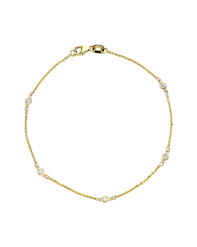 Suzy Levian 14k 0.10 Ct. Tw. Diamond Station Bracelet