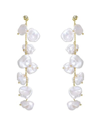 Genevive 14k Over Silver Freshwater Pearl Earrings