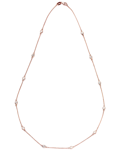 Suzy Levian 14k Rose Gold 0.75 Ct. Tw. Diamond Station Necklace