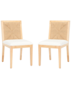 Safavieh Couture Set Of 2 Emilio Woven Dining Chairs In Brown