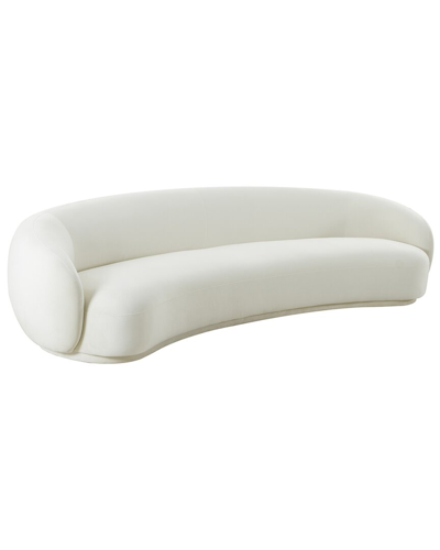 Tov Furniture Kendall Velvet Sofa In White