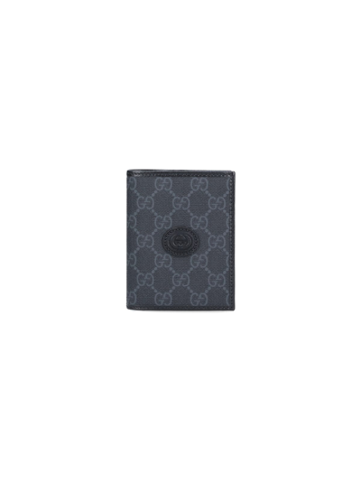 Gucci "gg Con Incrocio Gg" Card Holder In Black  