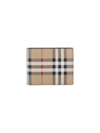 Burberry All-over Check Printed Bi-fold Wallet In Beige