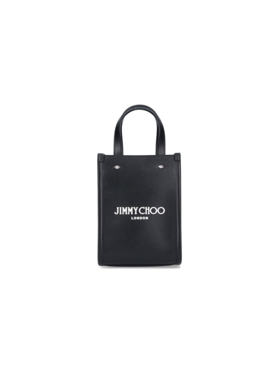 Jimmy Choo Black Leather Mini Tote Handbag For Women