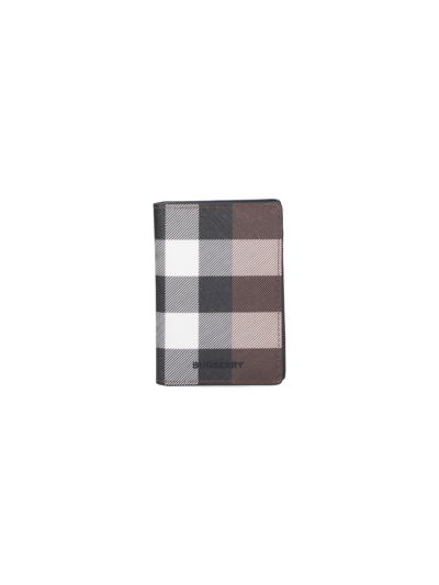 Burberry Tartan Bi-fold Card Holder In Brown