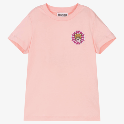 Moschino Kid-teen Kids' Girls Pink Cotton Teddy Bear T-shirt