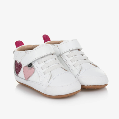 Old Soles Baby Girls White First Walker Trainers