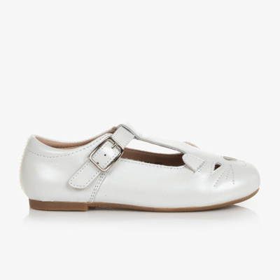 Old Soles Kids' Girls White Leather Kitten Shoes