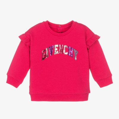 Givenchy Babies' Girls Pink Cotton Sequin Sweatshirt