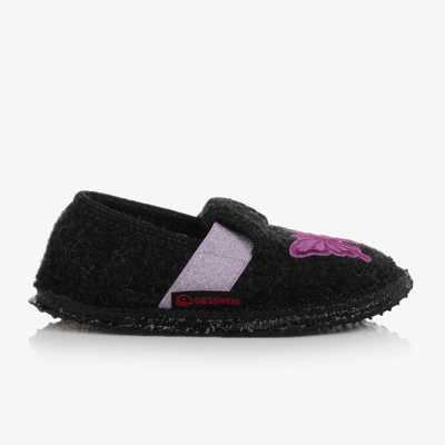 Giesswein Kids' Girls Charcoal Grey Wool Slippers