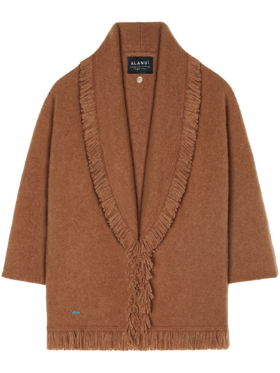 Alanui A Finest Fringed Cardigan In Brown