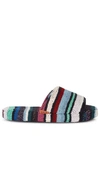 Missoni Striped Patterned Slippers In Blue,red