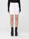 Balmain Knit Mini Skirt With Embossed Buttons Women In White