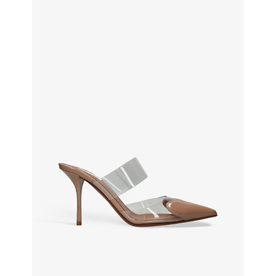 Alaïa Azzedine Alaia Women's Blush Cœur 90 Point-toe Patent-leather Mules