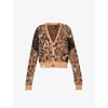 Amiri Leopard-print Cropped Cardigan In Brown