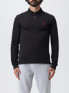 Polo Ralph Lauren Logo Embroidered Long-sleeved Polo Shirt In Black