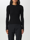 Courrèges Embroidered Logo Mock Neck Rib Sweater In Black