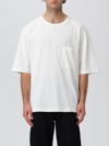 Lemaire T-shirt With Round Neck And Short Sleeves In Cream