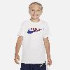Nike Kids' Fc Barcelona Swoosh  Unisex T-shirt In White